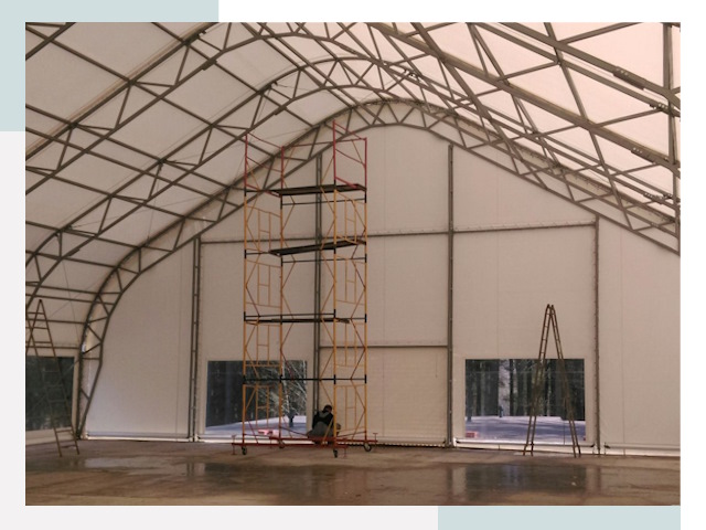 Шатровые ангары в Дальнегорске